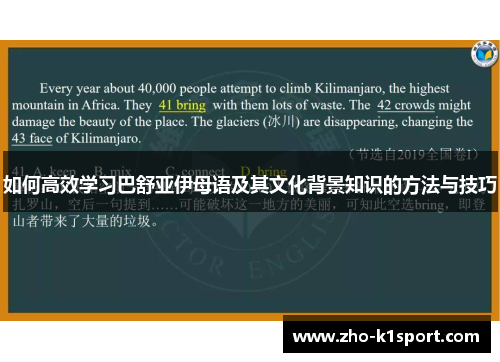 如何高效学习巴舒亚伊母语及其文化背景知识的方法与技巧